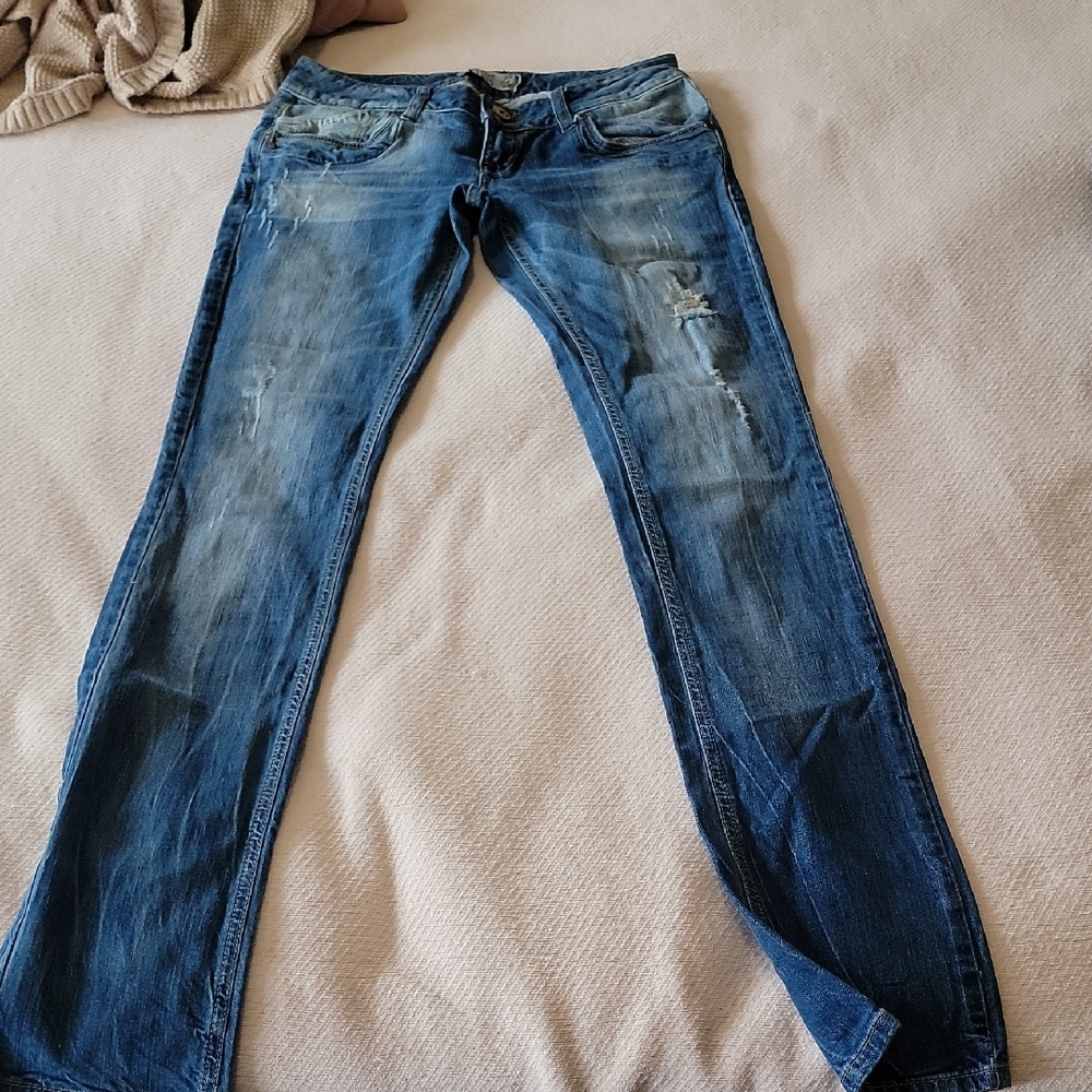 Pull&Bear Blue Straight Leg Jeans